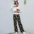 thumbnail image 3 of autumn/winter new style lace-up casual trousers fashion loose lace-up Christmas print pants, 3 of 7