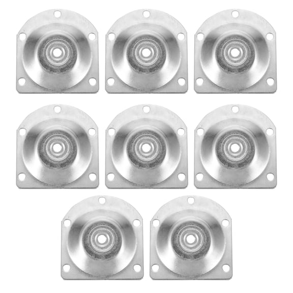 Luxshiny 8Pcs Plated Silver Metal Attachment Plates for Furniture Legs with Angled Design for Mid Century Style
