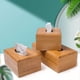 thumbnail image 1 of Caja de papel de bambú y madera Caja de almacenamiento de servilletas para hoteles comerciales Caja de pañuelos de escritorio para el hogar, 1 of 5
