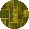 thumbnail image 1 of Ahgly Company Indoor Round Patchwork Yellow Transitional Area Rugs, 3' Round, 1 of 4