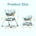 thumbnail image 4 of JieC Baby High Chair, 4 in 1 Convertible Highchair for Babies & Toddlers, Double Tray Dining Chair with 5-Point Harness & Silent Wheel,Cyan, 4 of 9