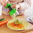 thumbnail image 5 of Cortador de verduras en espiral, cortador en espiral de espaguetis de verduras, cortador manual de verduras para fideos de calabacín, tallarines, pepino, zanahoria, espagueti, pelador de verduras (verde) JM, 5 of 5