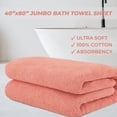 thumbnail image 5 of Cotton Paradise 100% Cotton 40 by 80 inches Bath Sheet, Soft Absorbent Quick Dry Towels for Bathroom, Coral, 5 of 8