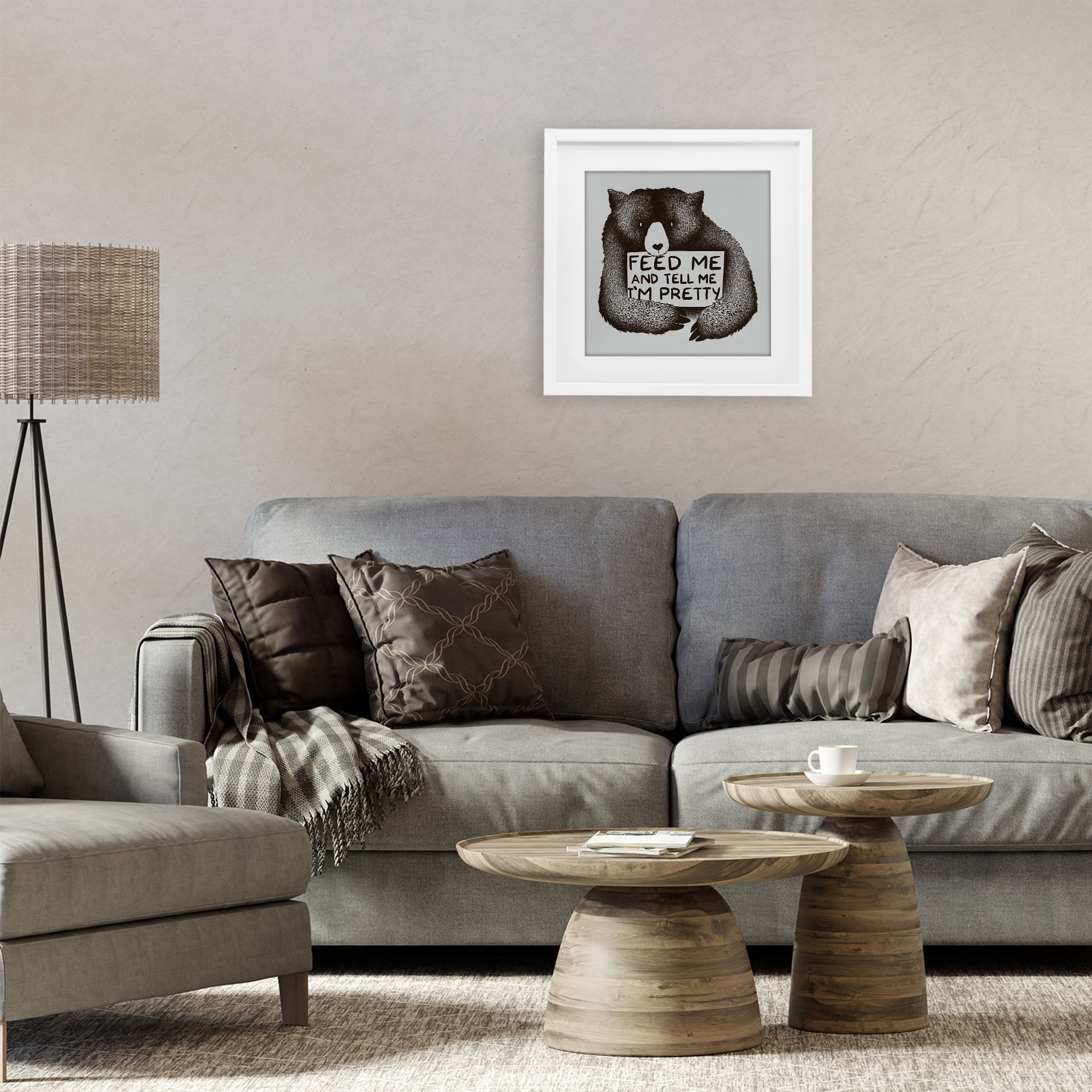 Stupell Industries Feed & Tell Me I'm Pretty White Framed Print Under Glass, design by Tobe Fonseca