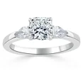 thumbnail image 2 of Oryn Jewel 1.8 Ct Cushion Cut Diamond Anniversary Band - 14K White Gold Plated Diamond Wedding Band - Latest Wedding Diamond Band for Women - 3 Stone Special Occasion Band for Women, 2 of 2