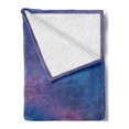 thumbnail image 2 of Nautical Soft Flannel Fleece Throw Blanket, Surreal Sky with Water Surface and Crescent Moon Fantasy Colors Scenery Image, Cozy Plush for Indoor and Outdoor Use, 50" x 60", Purple Pink, by Ambesonne, 2 of 5