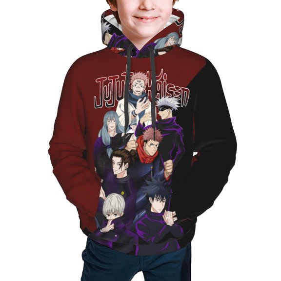 Jujutsu Kaisen Satoru Gojo Kids' Hoodie 3d Print Sweatshirt Soft Pullover Hooded With Big Pockets For Boys Or Girls Small