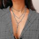 thumbnail image 2 of Collar Yashi con borlas en capas y colgante de estrella modelo 21629, 2 of 5