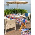 thumbnail image 5 of Outdoor Tablecloth with Umbrella Hole for Patio/Picnic/Party/Camping, American Flag Waterproof Table Cloth Rectangle Table Cover Washable, Forest Funny Dogs Red Blue Independence Day (60"x 84"), 5 of 8