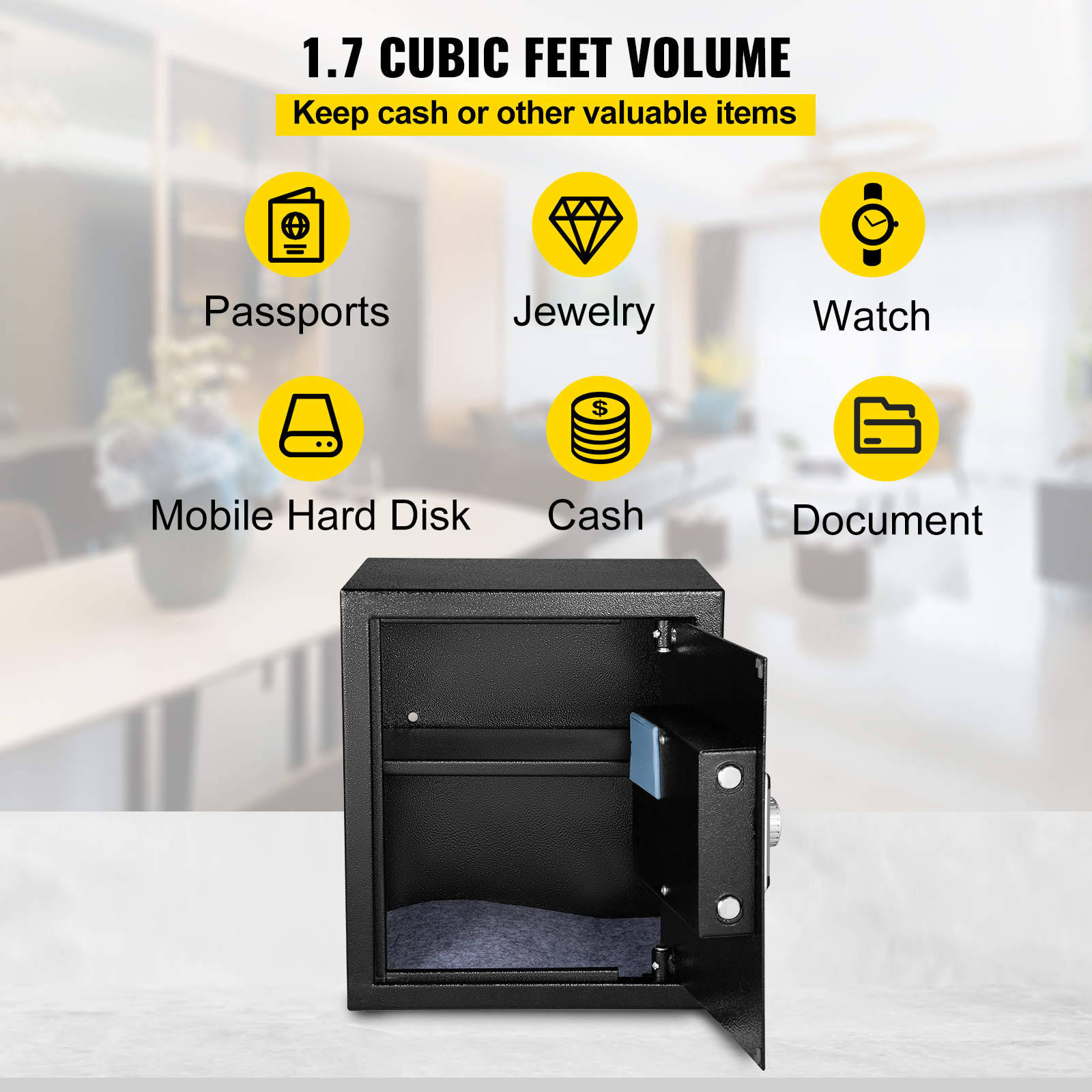 SKYSHALO 48L Fingerprint Security Safe with Digital Lock photo 5