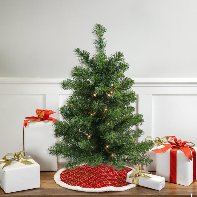 Northlight Pre-Lit Medium Canadian Pine Artificial Christmas Tree - 2' - Clear Lights