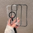thumbnail image 4 of Dteck for iPhone 14 Case Clear Compatible with MagSafe, Heavy Duty Drop Protection Rugged Shockproof 3-Layer Military Protective Tough Strap Durable Cover,Black, 4 of 10