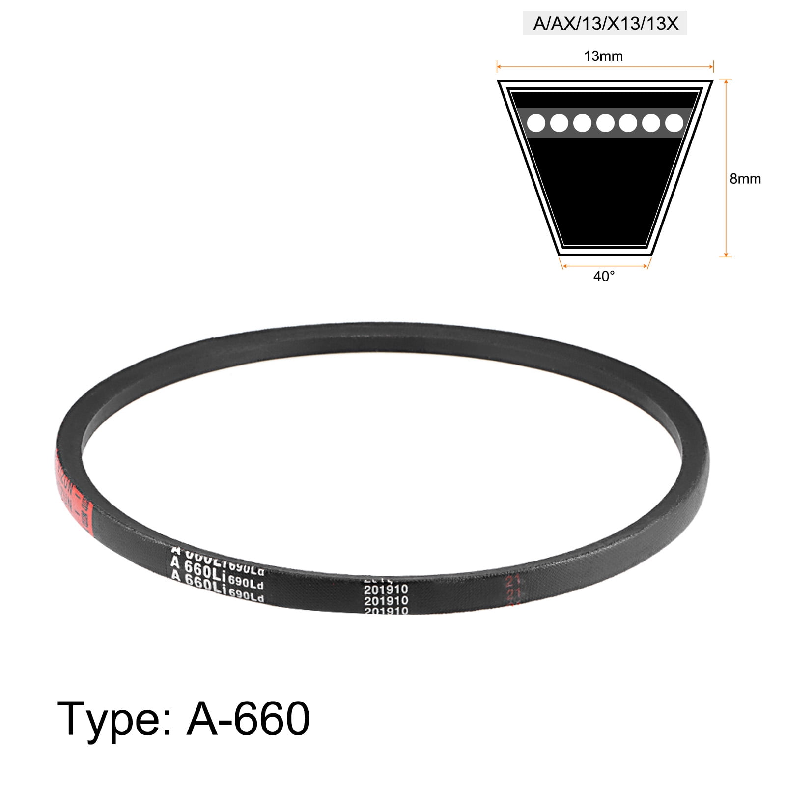 Unique Bargains A-Section Rubber Power Drive Belts for Automotive Applications 660mm