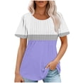 thumbnail image 1 of Camiseta Casual de Manga Corta de Mujer, Cuello Redondo de Impresión para Uso Diario, Fiesta Y Hogar, 1 of 5