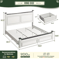 thumbnail image 5 of EnHomee King Bed Frame with 2 Storage Drawers King Size Bed Frame with 51.25" H Headboard Farmhouse Bed Frame NO Noise, No Box Spring Needed, White, 5 of 9