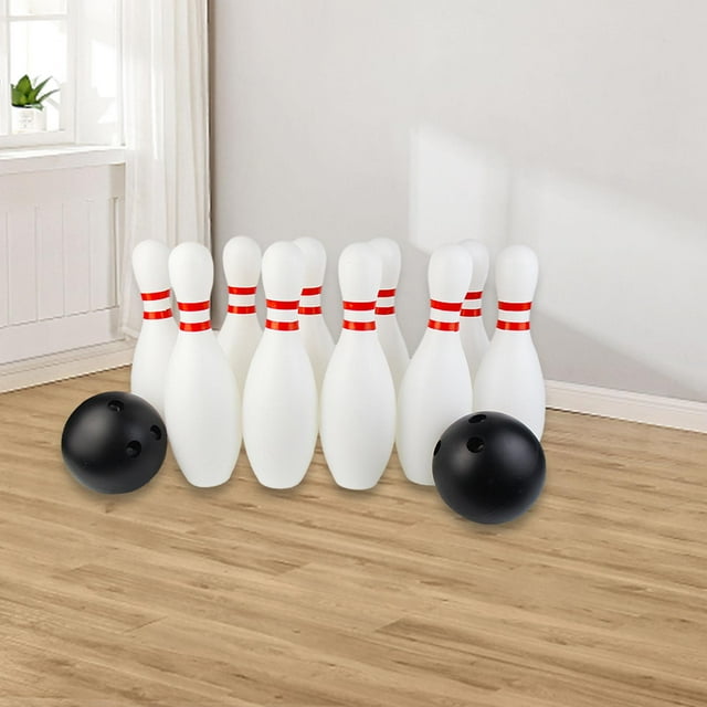 Juego de bolos para niños, juguetes educativos para juegos en interiores, habilidades motoras divertidas, juego al aire libre de 10 pines y 2 bolas