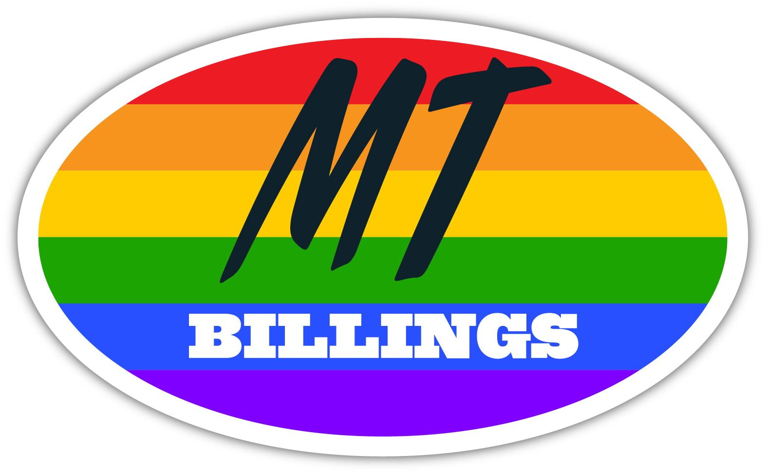 Billings MT Montana Yellowstone County Rainbow Pride Flag 6 Stripes