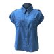 thumbnail image 4 of Camisa vaquera retro adelgazante de verano para mujer - Blusa informal de manga corta en color liso - Tejido ligero y transpirable, 4 of 5