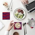 thumbnail image 1 of RYLABLUE Independence Day American Flag Set of 8 Coaster for Drinks, Absorbent Ceramic Stone Coasters Cup Mat with Cork Base for Home Kitchen Room Coffee Table Bar Decor, 1 of 4