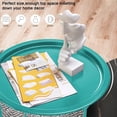 thumbnail image 4 of Folding Tray Metal Side Table 2PC Green Round End Table Cyan Sofa Small Accent Fold-able Table, Round End Table Tray, Next to Sofa Table, Snack Table for Living Room and Bed Room, 4 of 6