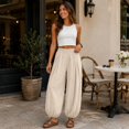 thumbnail image 7 of Women's Casual Loose Lantern Harem Pants Elastic Waist Baggy Wide Leg Trousers with Cuffed Ankles for Summer Wear, 7 of 7