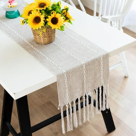 

Tablecloth with tassels in cotton and linen Tablecloth linen look tassel tablecloth Stain resistant Washable