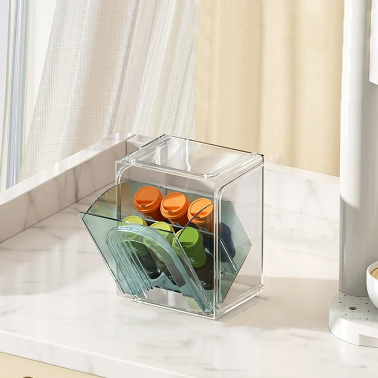 Plastic Tea Bag Divided Storage Organizer Container Box for