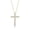Yellow Gold Plated, variant on 1/2 ct. t.w. Lab Grown Diamond Round & Baguette Cross Necklace Rose Gold Plated, 18"
