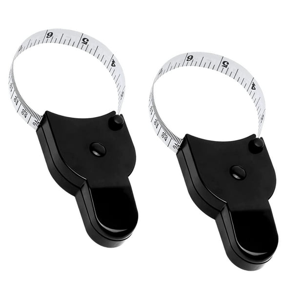 2 Pack Body Tape Measure 60 Inch (150cm),Lock Pin&Push-Button Retract Measuring Tape for Body Measurements,Durable Fabric Sewing Tape Measurements(Black)