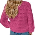 thumbnail image 4 of fatyb Women's Crochet Cardigan Sweaters Knit Long Sleeve Button down Open Front Sweater Jackets Outerwear, 4 of 6