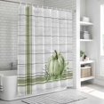 thumbnail image 6 of Sage Green Pumpkin Shower Curtain, Waterproof Shower Curtains for Bathroom, Thanksgiving Fall Leaf Retro Stripe Washable Fabric Bathtub Curtain Set Bath Decor with 12 Hooks Long 72"x84", 6 of 8