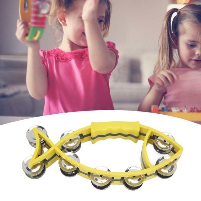 Double Row Jingles, Light Weight Children Percussion Instrument ABS Material for Kindergarten for Early Education Yellow,Green