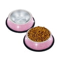 thumbnail image 1 of Cuencos para gatos con diamantes de imitación para mascotas Triumilynn, de acero inoxidable, color r, 1 of 7