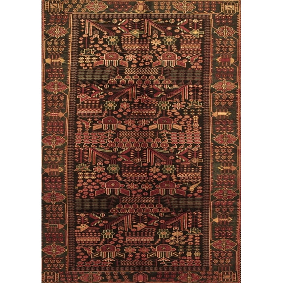 Ahgly Company Indoor Rectangle Persian Brown Traditional Area Rugs, 7' x 10'