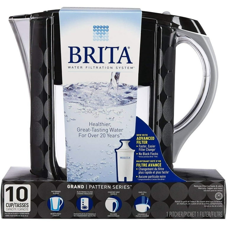 Brita Extra Large Ultramax 27 Cup Black Filtered Water Dispenser with 1  Standard Filter