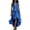 Blue, variant on Staron Women's Dress Casual Party V-Neck Sleeveless Ruffle Hem A-Line Cocktail Evening Elegant Solid Color, Wine S