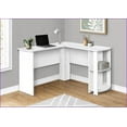 thumbnail image 4 of Desks, L-Shaped 47" Home Office Corner Desk with Storage Shelves, White Laminate Contemporary Modern | Particle Board | White, 4 of 6