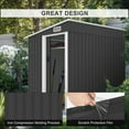 thumbnail image 6 of IVV Outdoor Storage Shed 5 x 7 FT, Metal Garden Storage House with Slanted Roof, Sliding Door and Air Vent for Backyard Patio Lawn (Black), 6 of 10