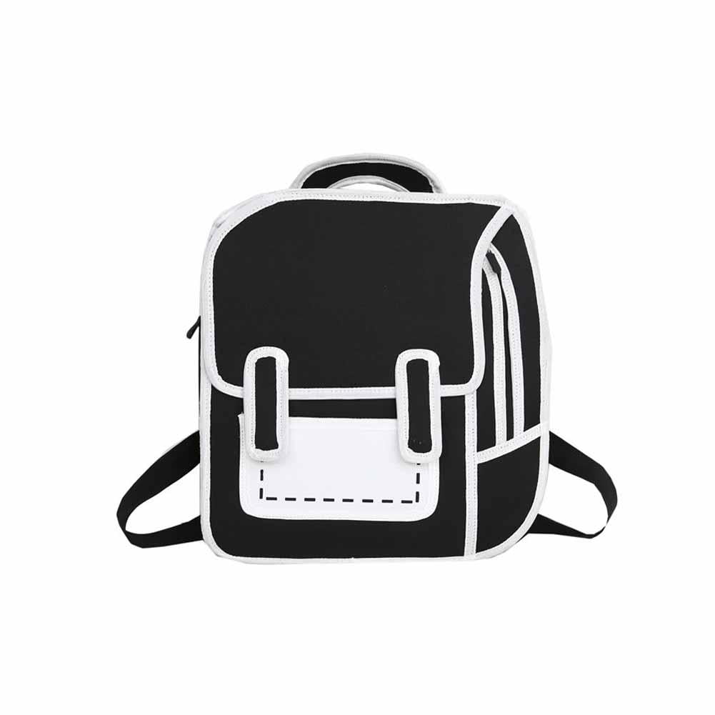 Cute 2D Drawing Cartoon Bag Anime Backpack 3D Jump Style Comic Student  Schoolbag Kawaii Teenage Daypack Funny Kids Travel Bag - AliExpress