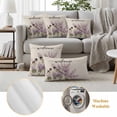 thumbnail image 6 of Lavender Bird Outdoor Waterproof Pillow Covers, Country Purple Garden Flowers Spring Decorative Square Throw Pillowcase Sofa Cushion Sham for Patio/Couch/Chair, 18"x18" 2 Pack, 6 of 8