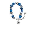 thumbnail image 2 of Delight Jewelry Silvertone Capital Letter - A - Pebble Disc - Blue Paw Print Bead Bracelet, 7"+2", 2 of 4
