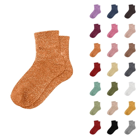 Glitter Sparkle Slouch Socks for Women 2026 Trendy Comfortable Stretch Casual Cute Mid Calf Socks
