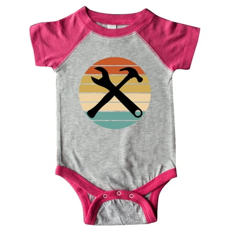 

Inktastic Construction Tools Retro Sunset Gift Baby Boy or Baby Girl Bodysuit