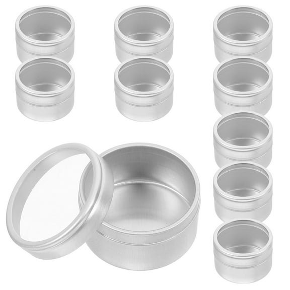 BESTYASH Set of 10 Aluminum Round Empty Tins for Tea and Candy Storage Containers