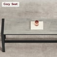 thumbnail image 6 of Garvee Dining Table Set for 4, Kitchen Table with Benches, Rectangular Dining Room Table Set with 2 Upholstered Benches, 3 Piece Dining Table Set for Small Space, Apartment, Studio, Retro Gray, 6 of 11