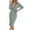 Green L, variant on Women Spring Fall Dress Cross V Neck Lace-up Slim Fit Sheath Long Sleeves Knee Length Knitted Slim Fit Elastic Midi Dress Shopping Dating Dress
