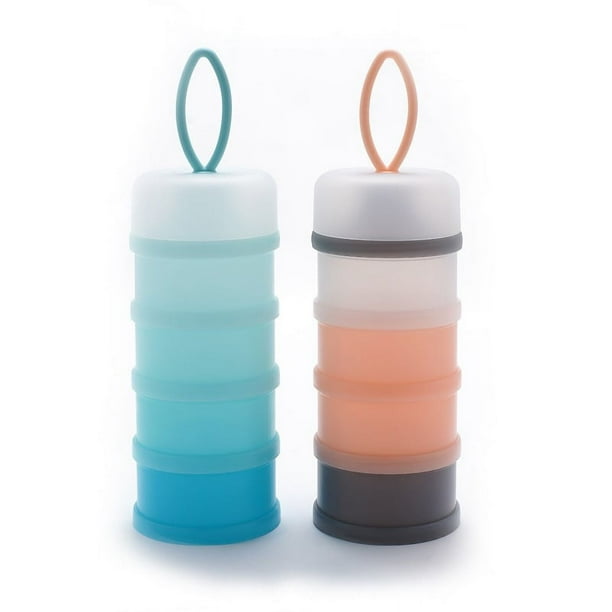 Dispensador de fórmula para bebé, 2 uds., dispensador de fórmula apilable para viaje, contenedor de fórmula para llevar, leche en polvo sin derrames