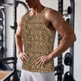 thumbnail image 5 of Pofeuu Leopard Print Brown Print Men's Workout Tank Tops Sleeveless Muscle Gym Shirt Quick Dry-Large, 5 of 7