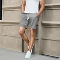 thumbnail image 3 of IYTR Mens Workout Shorts Elastic Waist Straight-leg Work Pants Beach Casual Summer Drawstring Loose Fit Classic Solid Color Shorts Gray, S, 3 of 6