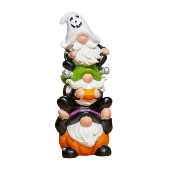 1 Pcs Halloween Gnome Exquisite Fall Swedish Elf Dwarf Figurines,Halloween Decorations,Resin Halloween Gnomes Decor for Home,For Halloween Home Decoration Outdoor Garden Patio Decoration(Black)